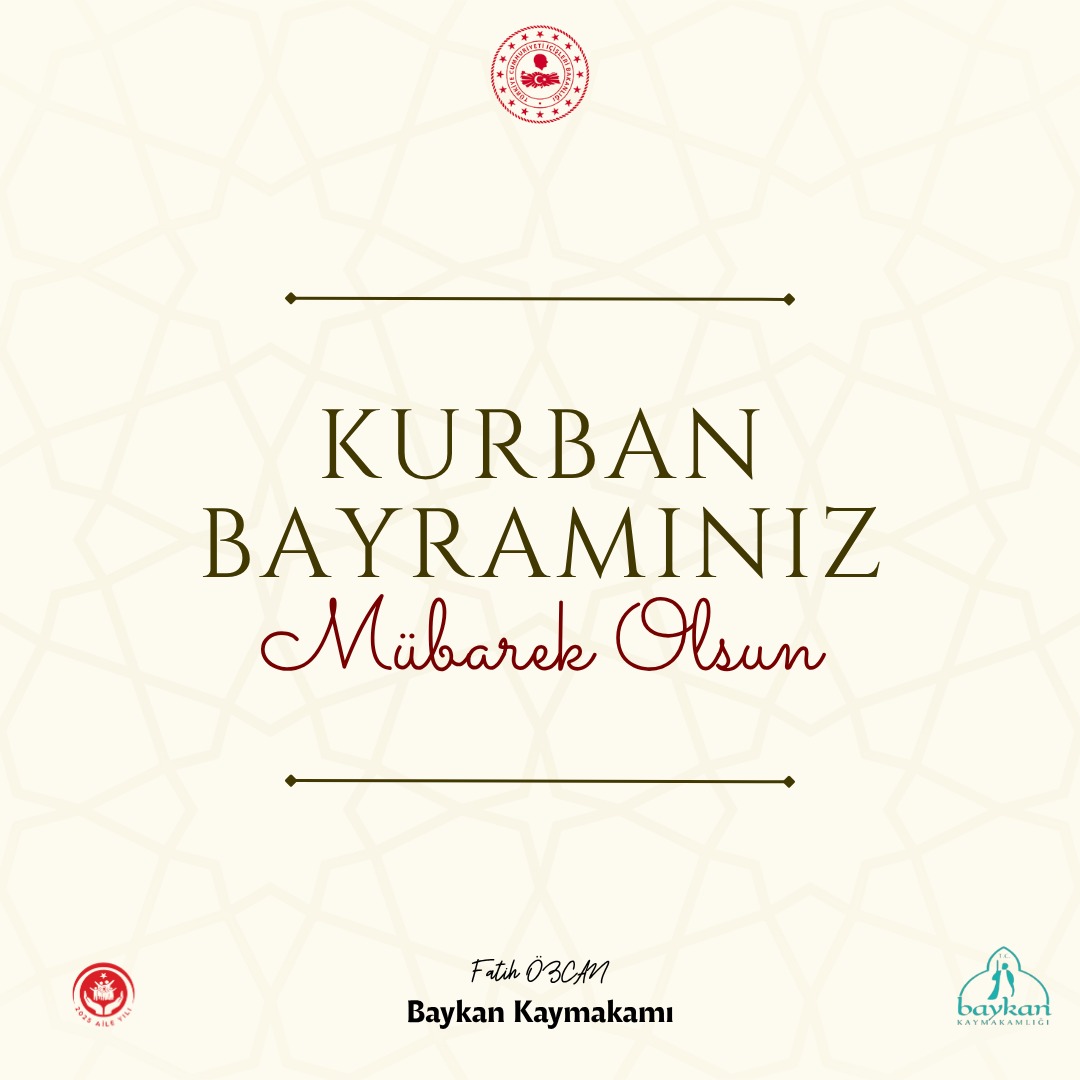 Kaymakamımız Sayın Fatih Özcan’ın Kurban Bayramı Mesajı 