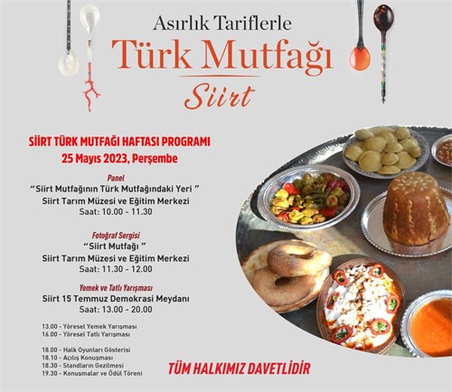 “Türk Mutfağı Haftası” Siirt’te Çeşitli Etkinliklerle Kutlanacak